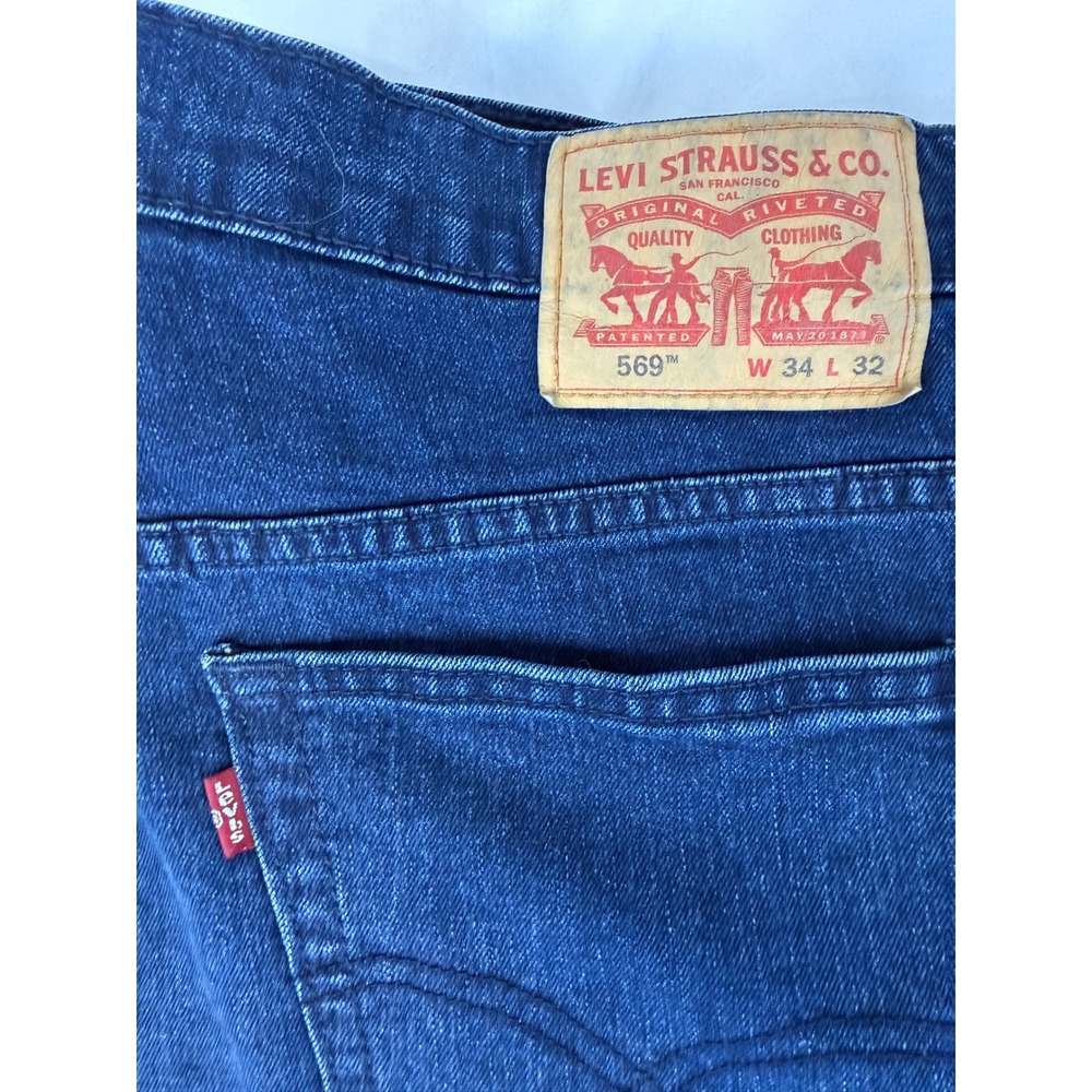 Levi's 569 Men's Jeans 34x32 Loose Straight Leg Dark Wash Stretch Denim